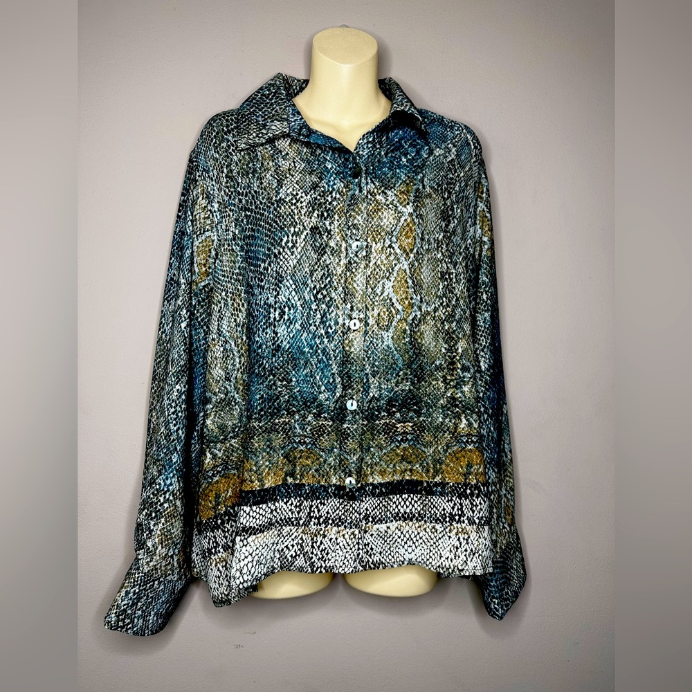 Stylish Multicolor Snake Print Women's Top